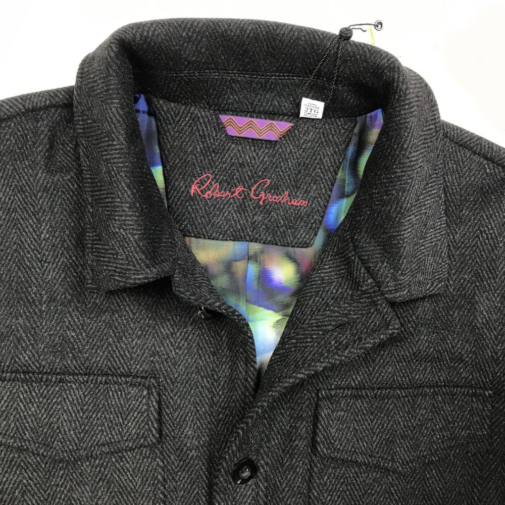 NEW Robert Graham Men's coat herringbone wool - Picture 4 of 8